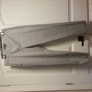 Donna Ricco Flat Front Slant Pocket Trousers Cotton Stretch Black White Size 14